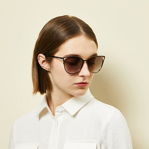 Angular Cat Eye Metal Women's Sunglasses Valencia